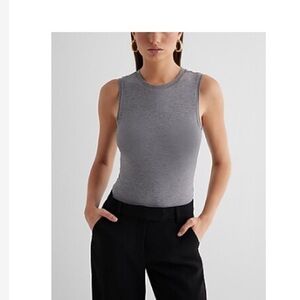 Express Gray Sleeveless Bodysuit